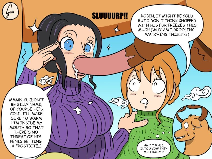 nami_(one_piece), nico_robin, tony_tony_chopper, one_piece, ginspot
