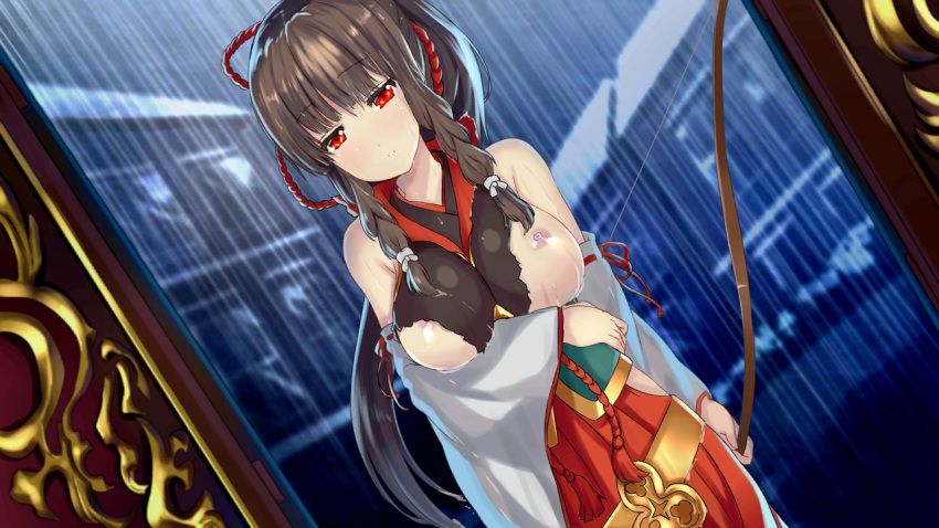lycia, nutaku, breasts, brown_hair, female