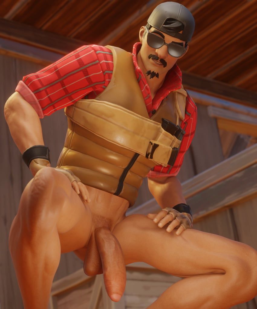 wrangler_(fortnite), fortnite, mrdire, 1boy, balls