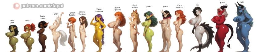 clara_redwood_(zfapai), delilah_(zfapai), high_elf, mahi_(zfapai), oc