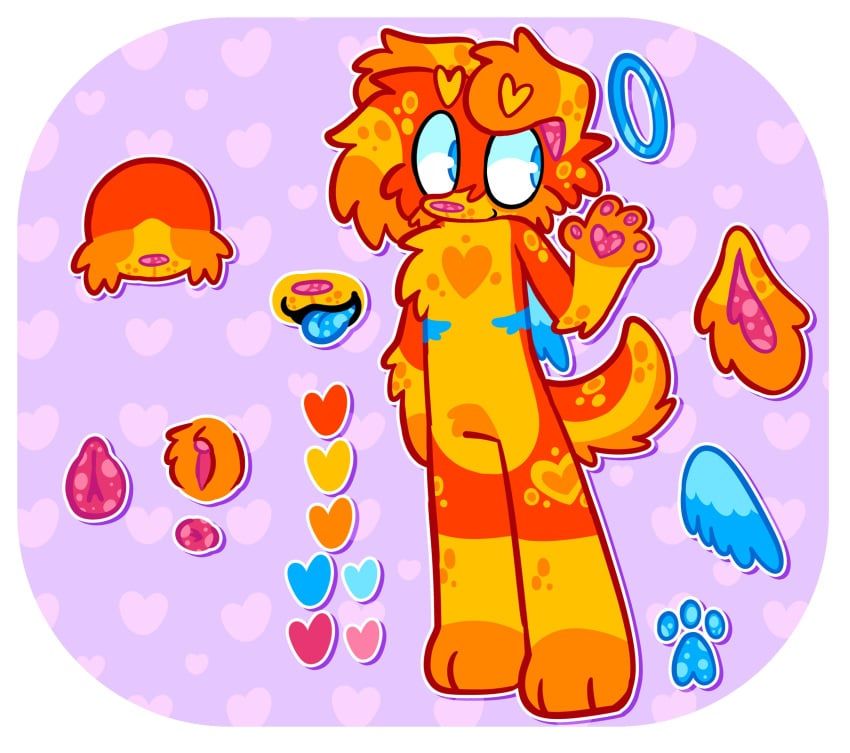 woofles_(furrysauce), furrysauce, abstract_background, angel, animal_genitalia