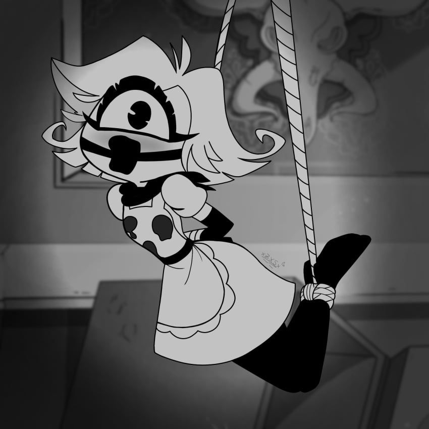 niffty, hazbin_hotel, 1girls, bondage, bottomwear