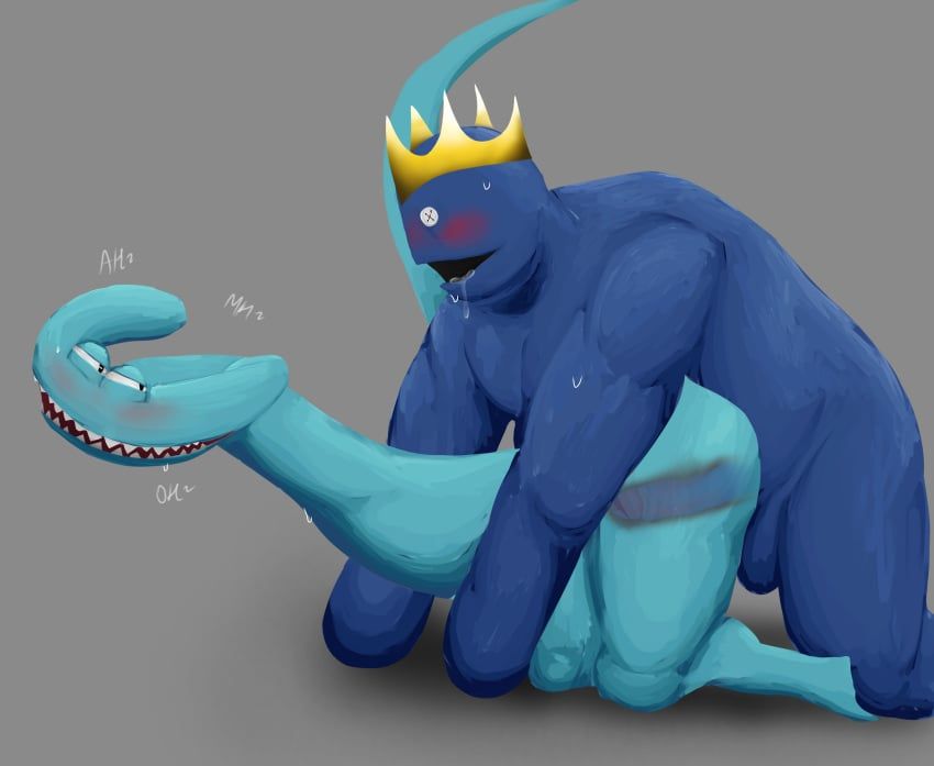 blue_(rainbow_friends), cyan_(rainbow_friends), rainbow_friends, blue, boy_and_girl