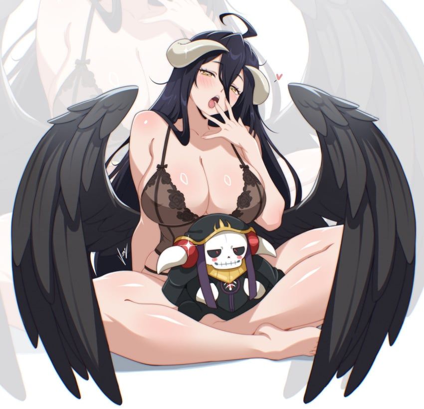 albedo_(overlord), overlord_(maruyama), vizaz, 1girls, big_breasts