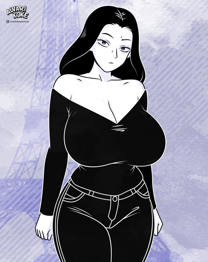 marjane_satrapi, persepolis, alvarikokearte, 1girls, bare_shoulders