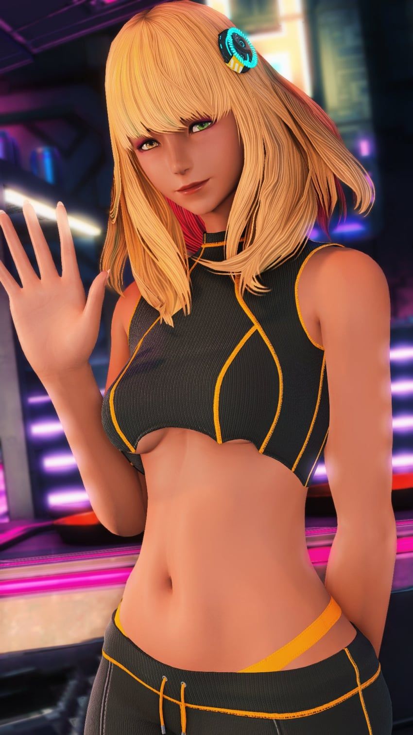 honey_b._lovely, final_fantasy, final_fantasy_xiv, 1girls, arm_behind_back