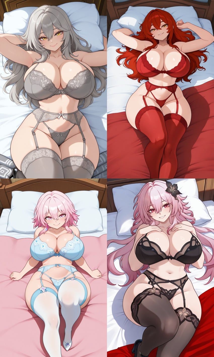 evernight_(honkai:_star_rail), himeko_(honkai:_star_rail), march_7th_(honkai:_star_rail), stelle_(honkai:_star_rail), trailblazer_(honkai:_star_rail)