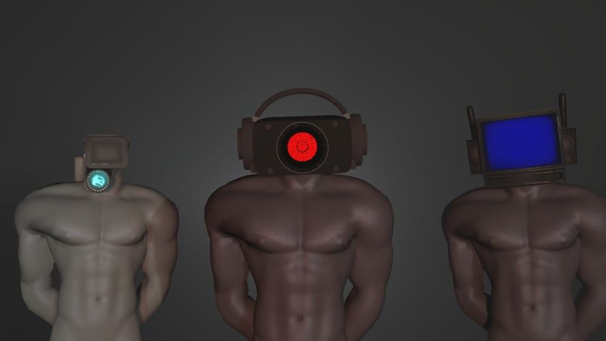 dark_speakerman, plungerman, skibidi_toilet, male_only, naked