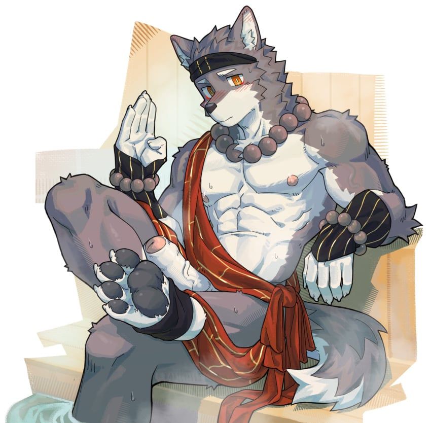 triratna_(threefold_recital), 1boy, abs, anthro, bara