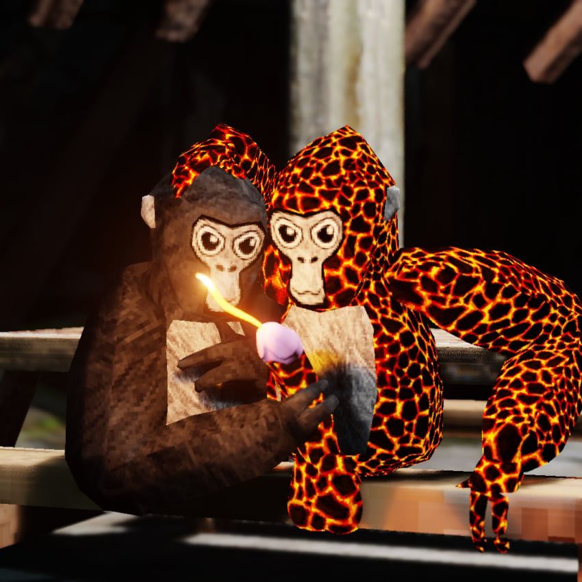 monke, gorilla_tag, black_(gorilla_tag), cumshot, dick