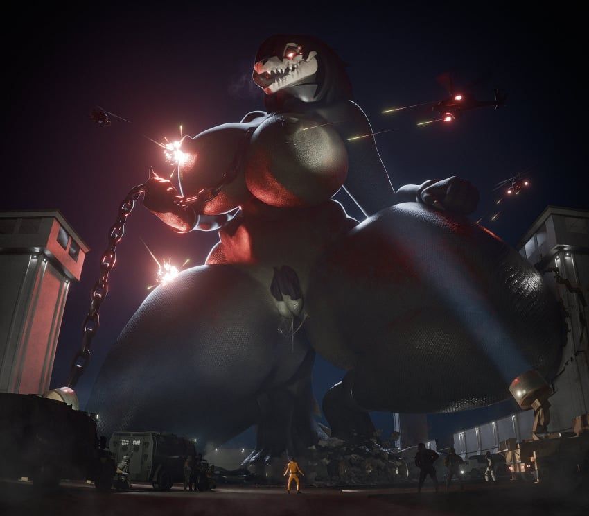 scp-682, big_d0rk, anthro, anthro_lizard, areola