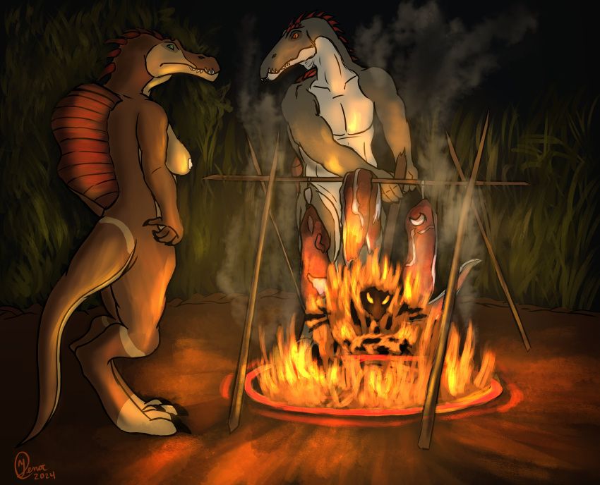 yenocwolf, ambiguous_gender, annoyed, anthro, back_spikes