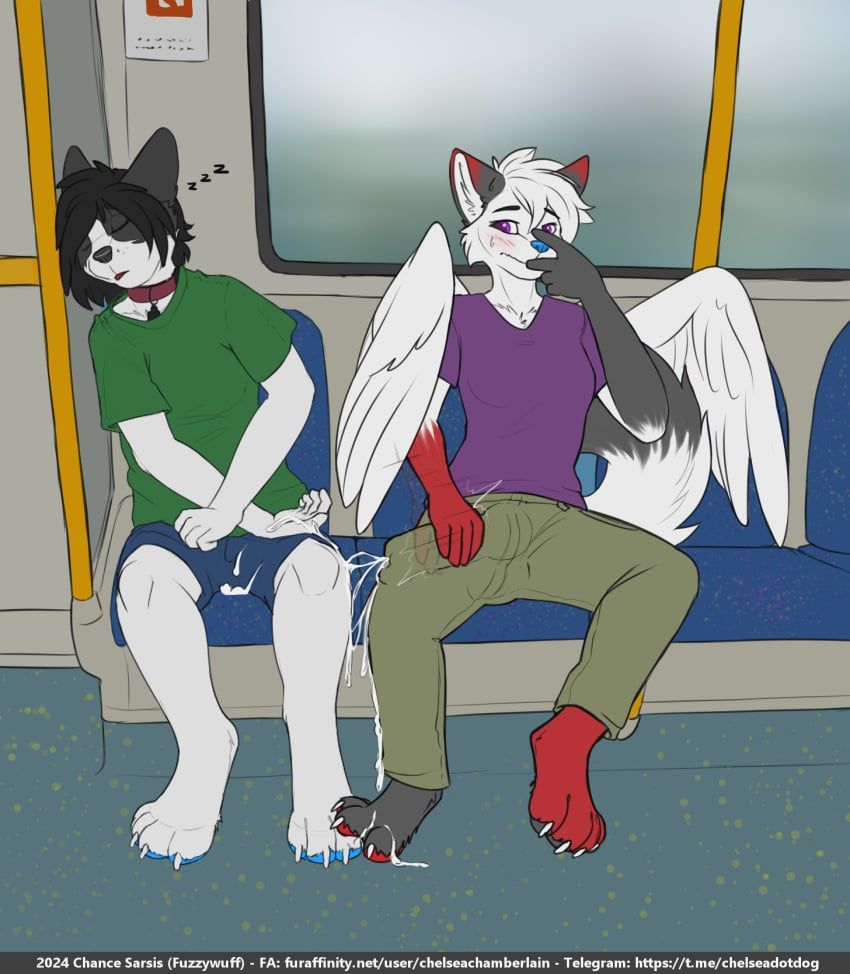 chelsea_chamberlain, fuzzywuff, anthro, asymmetrical_coloring, black_hair