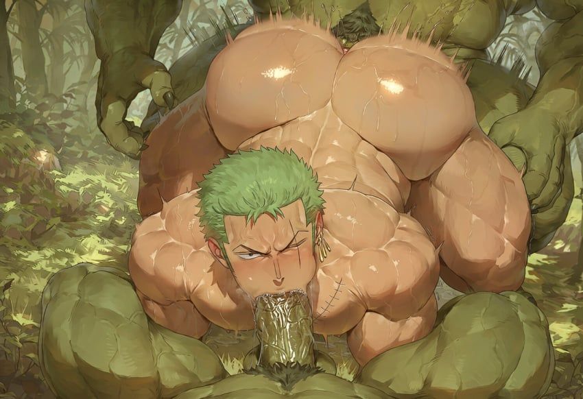 anonymous_male, roronoa_zoro, one_piece, anal, anal_gay