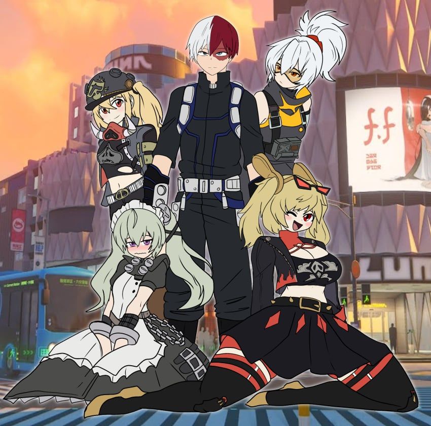 burnice_white, corin_wickes, luciana_de_montefio, lucy_(zenless_zone_zero), shoto_todoroki