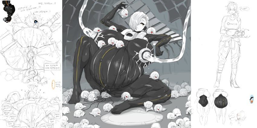 chell, glados, glados_(humanoid), turret_(portal), portal_(series)