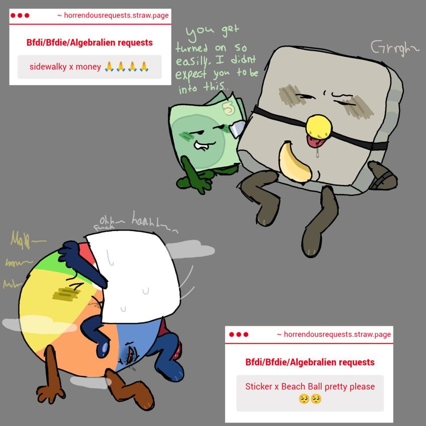beach_ball_(bfdie), money_(bfdie), sidewalky_(bfdie), sticker_(bfdie), battle_for_dream_island