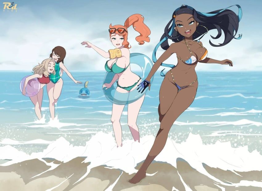 gloria_(pokemon), lass_(pokemon_ss), nessa_(pokemon), sobble, sonia_(pokemon)