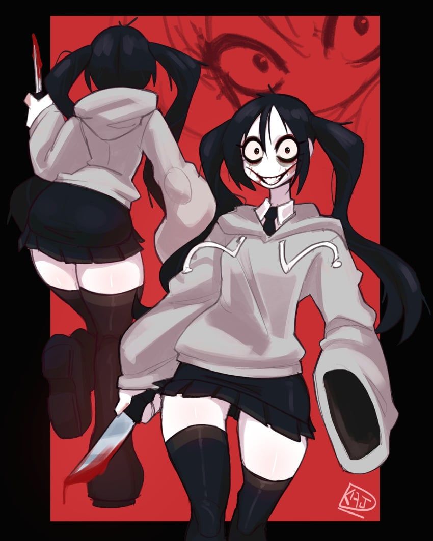hatsune_miku, jeff_the_killer, miku_the_killer, creepypasta, vocaloid