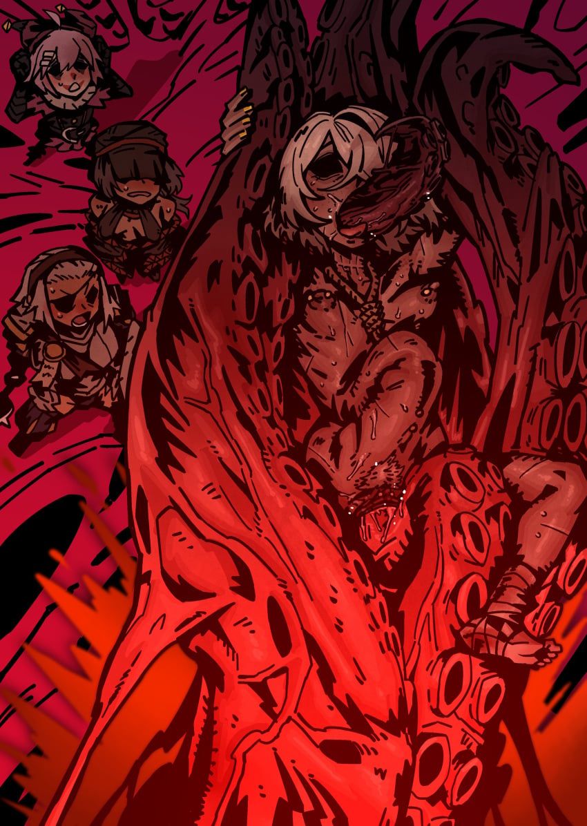 eylin_eyla_(ebonyxh), heart_of_darkness_(darkest_dungeon), jester_(darkest_dungeon), man_at_arms_(darkest_dungeon), occultist_(darkest_dungeon)