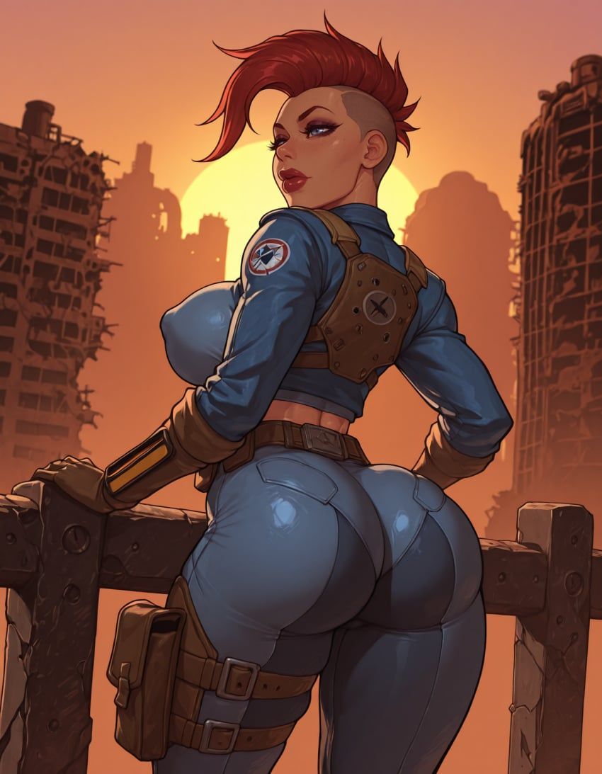 fallout, vjuice, 1girl, 1girls, big_breasts
