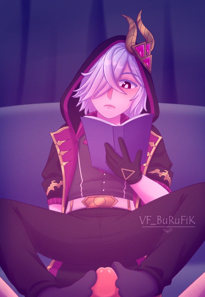 soul_knight, black_socks, book, brown_eyes, cape