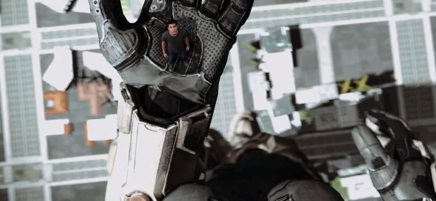 oc, 1boy, armored_female, armored_glove, city