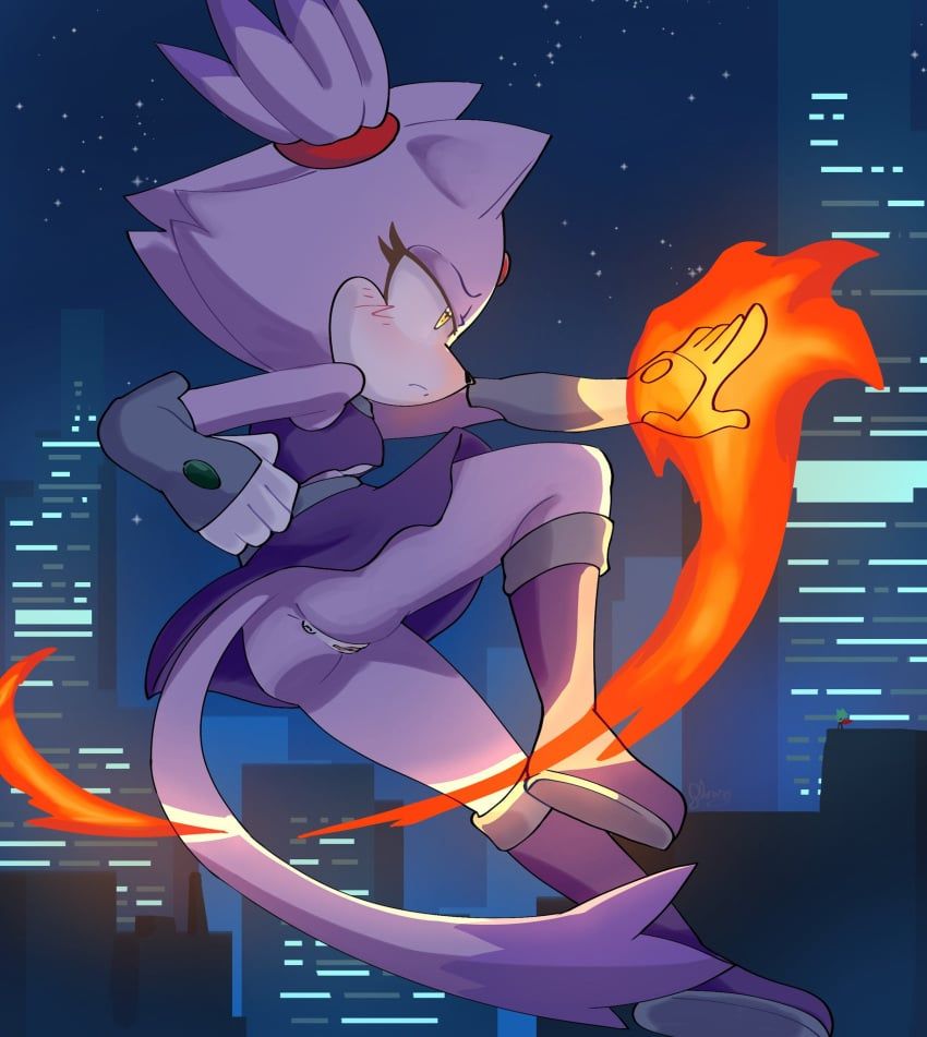 blaze_the_cat, starfire_(teen_titans), dc_comics, sega, sonic_the_hedgehog_(series)