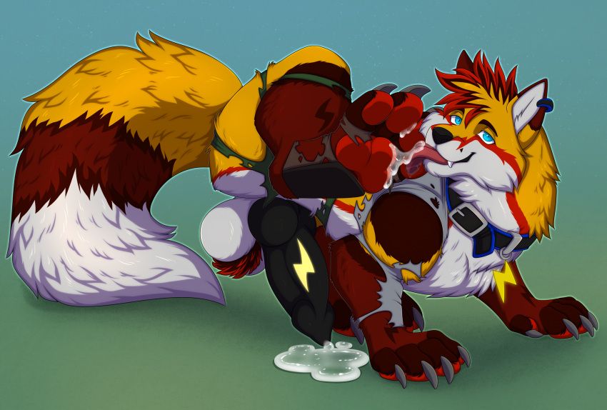 foxlightning, re-re, 4_toes, after_transformation, animal_genitalia