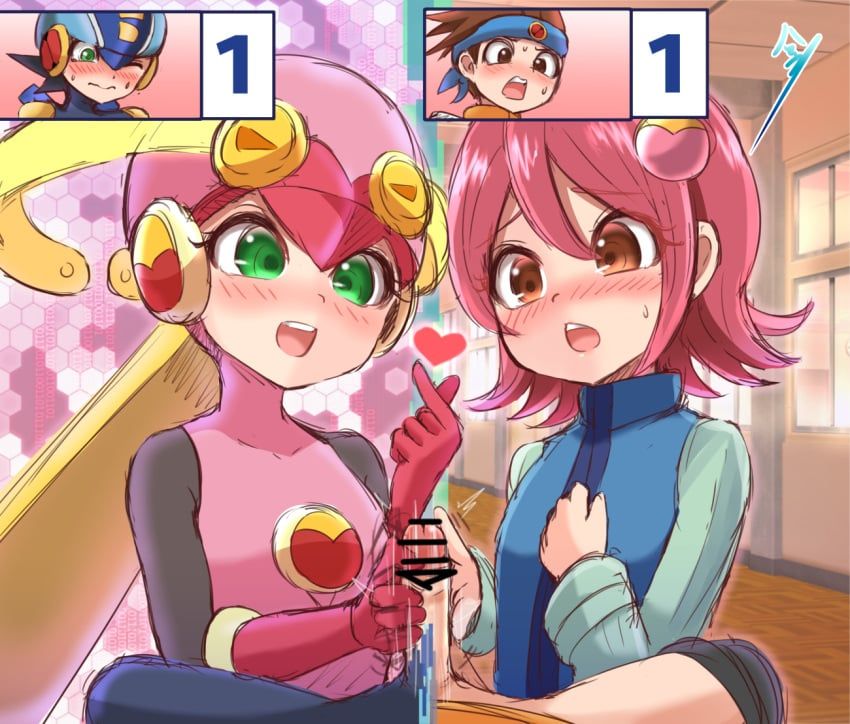 lan_hikari, mayl_sakurai, megaman.exe, roll.exe, mega_man_(series)