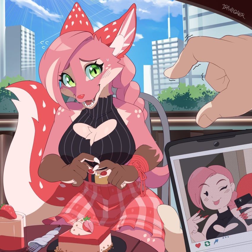 drawligator, anthro, anthro_female, big_breasts, catfishing