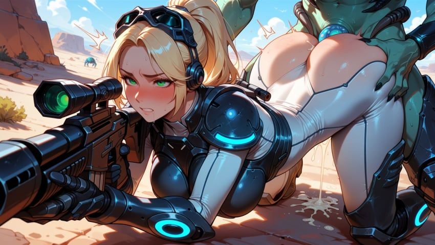 nova_(starcraft), starcraft, starcraft_2, 1boy1girl, alien