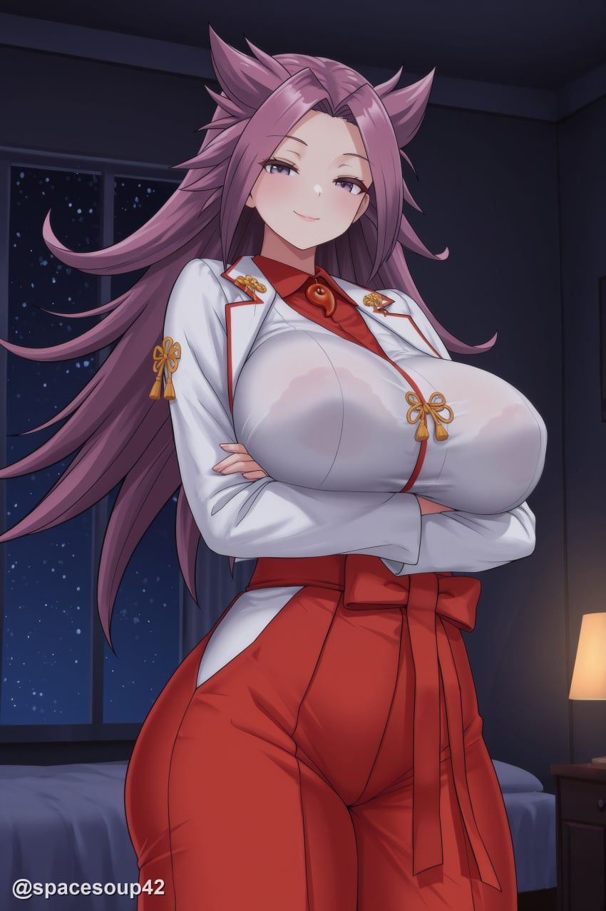 kantai_collection, 1girl, arms_under_breasts, blouse, blush