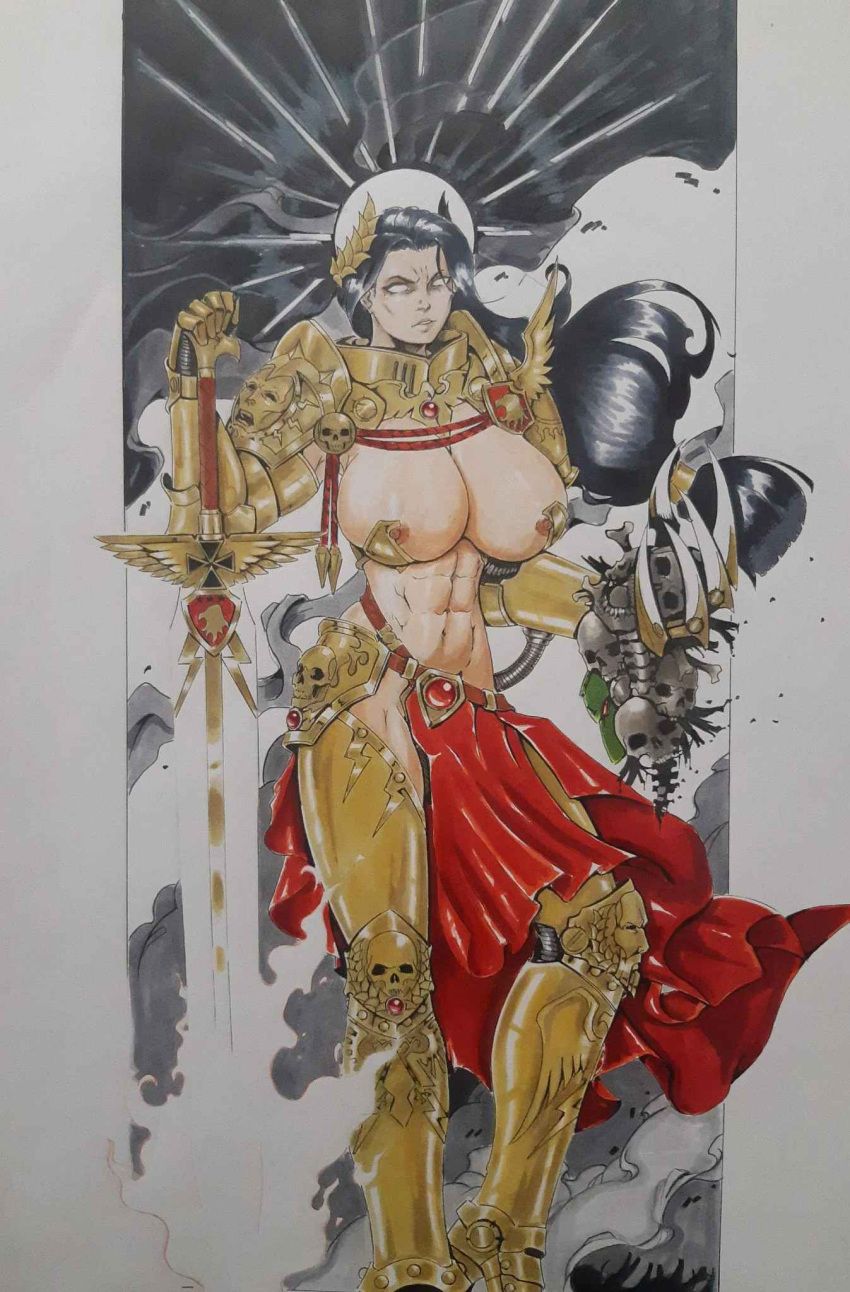 god-emperor_of_mankind, warhammer_(franchise), warhammer_40k, aurion_(artist), 1girls
