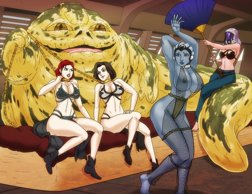 asari, commander_shepard, jabba_the_hutt, liara_t'soni, miranda_lawson