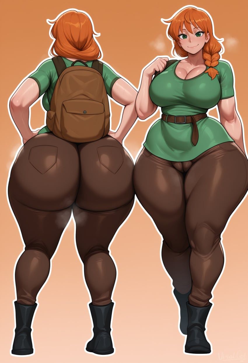 alex_(minecraft), minecraft, viralcat, 1girls, ass