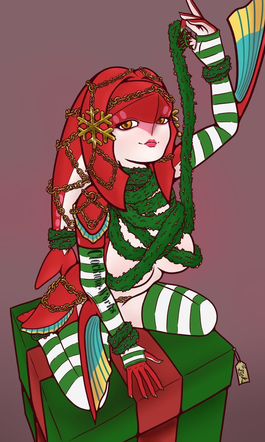 mipha, breath_of_the_wild, christmas, the_legend_of_zelda, the_legend_of_zelda:_breath_of_the_wild