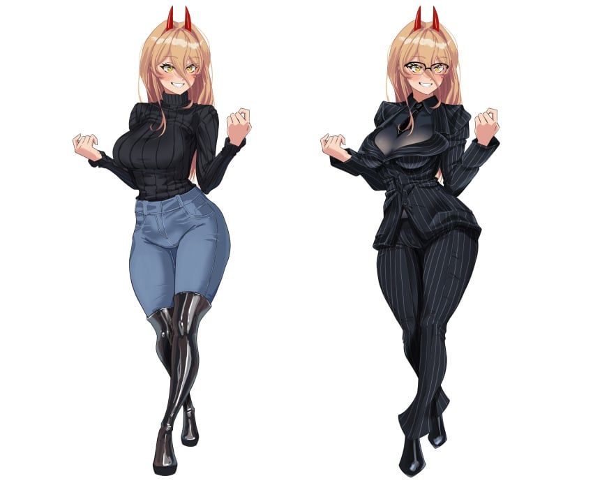 power_(chainsaw_man), chainsaw_man, boji_norn, black_jacket, black_pants
