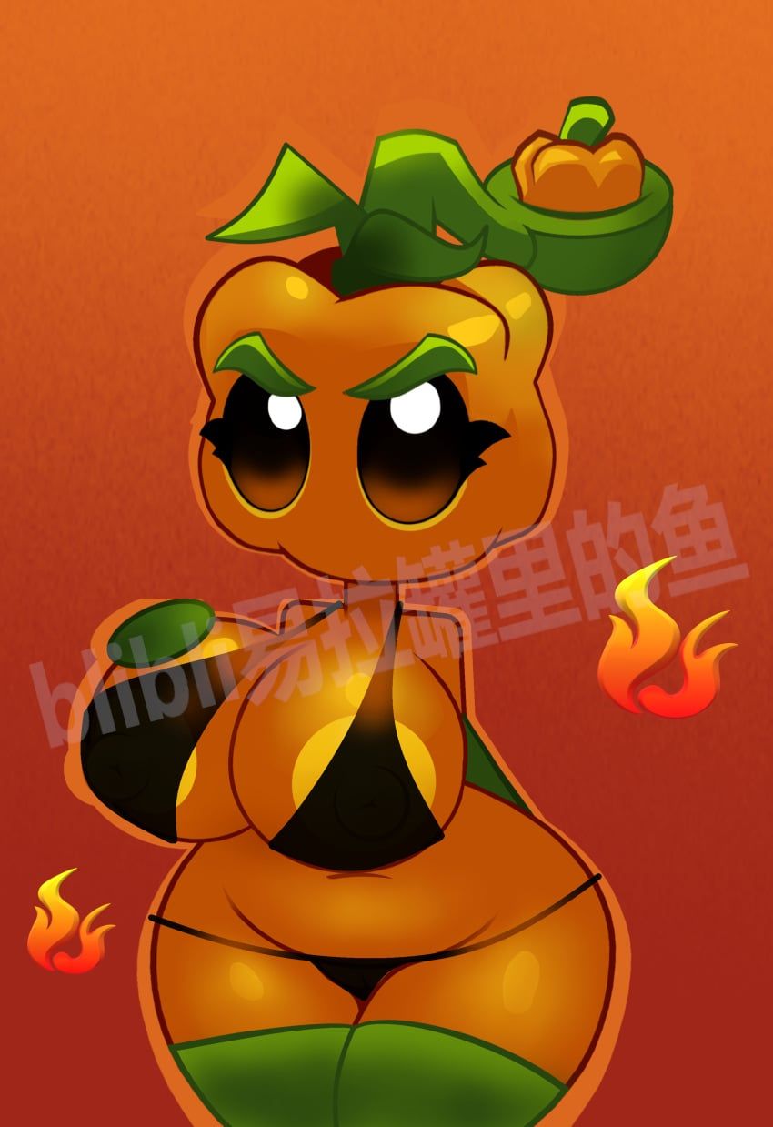 pepper-pult_(pvz), plants_vs_zombies, ks_xf, 易拉罐里的鱼, 1girls