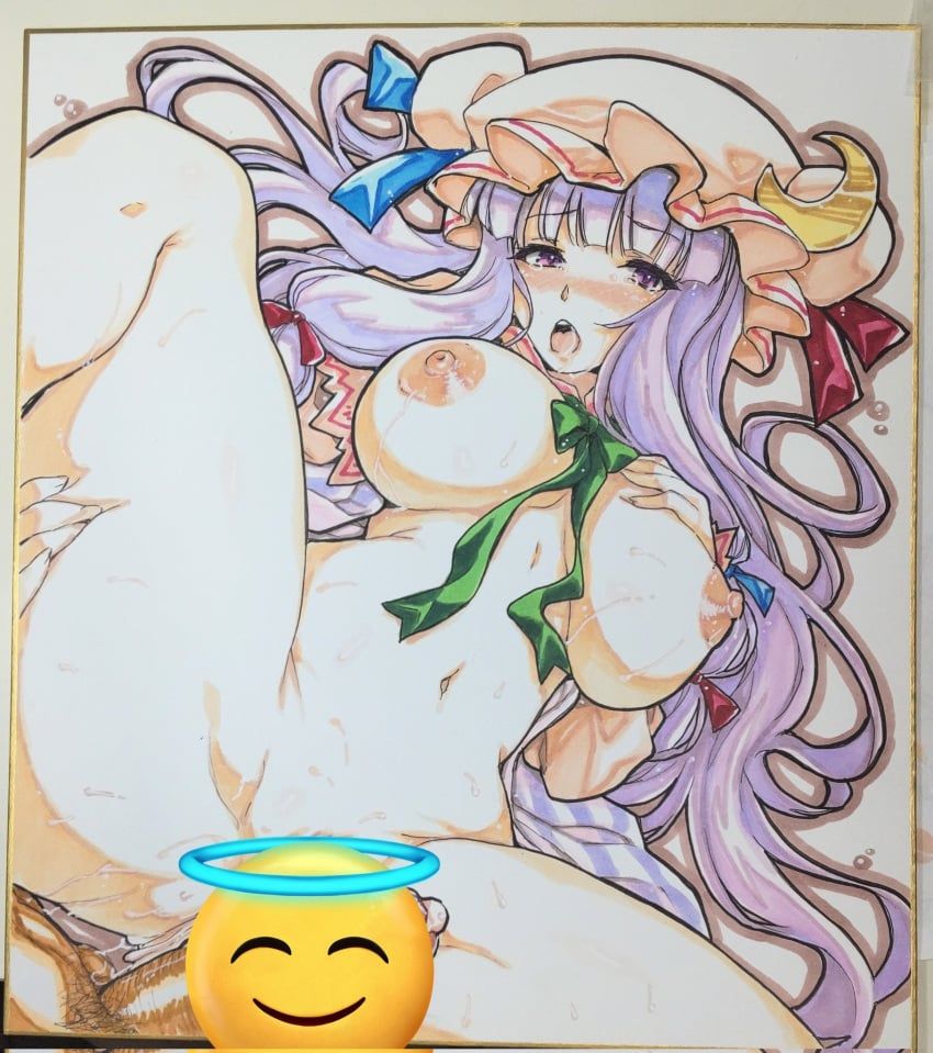 emoji, patchouli_knowledge, touhou, ouma_tokiichi, 1boy