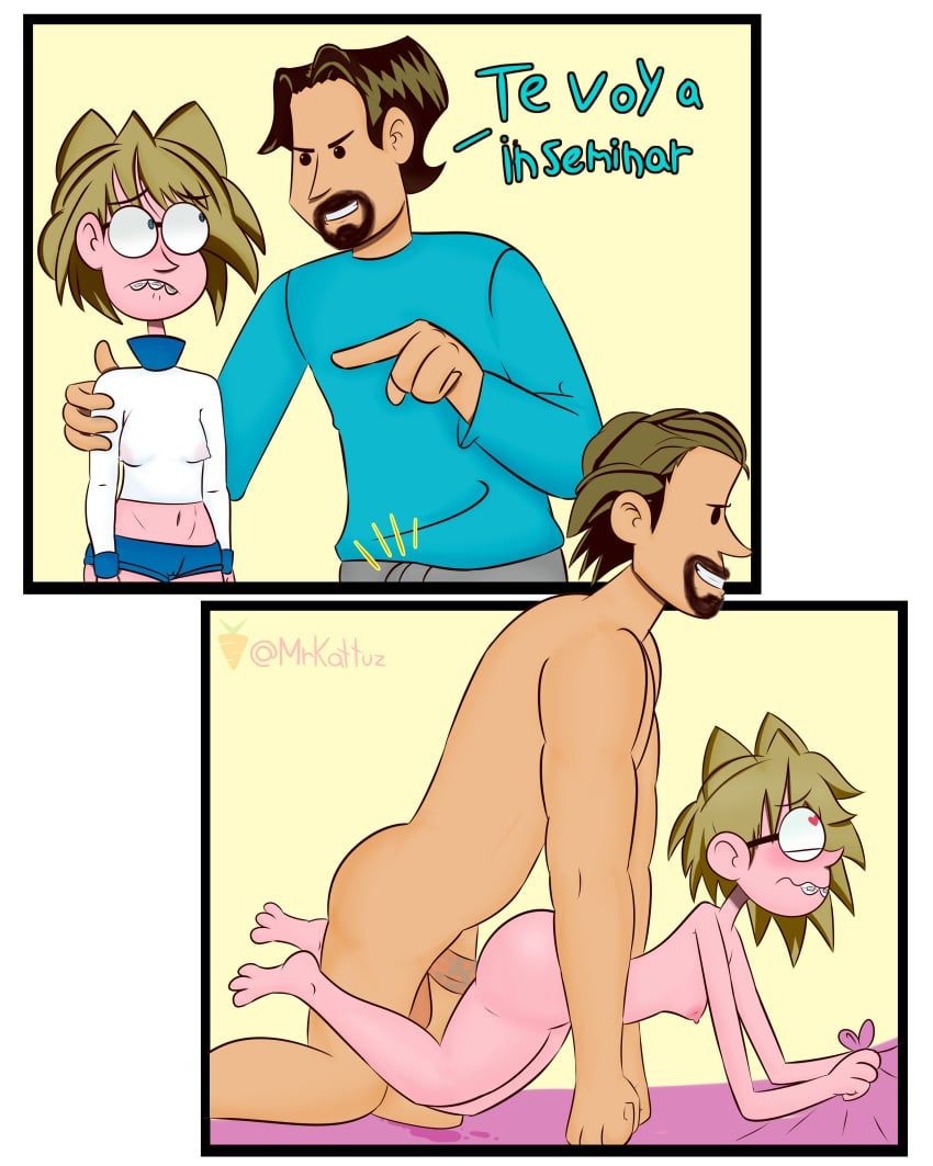 mrkattuz_(artist), blonde_hair, cum, glasses, mrkat