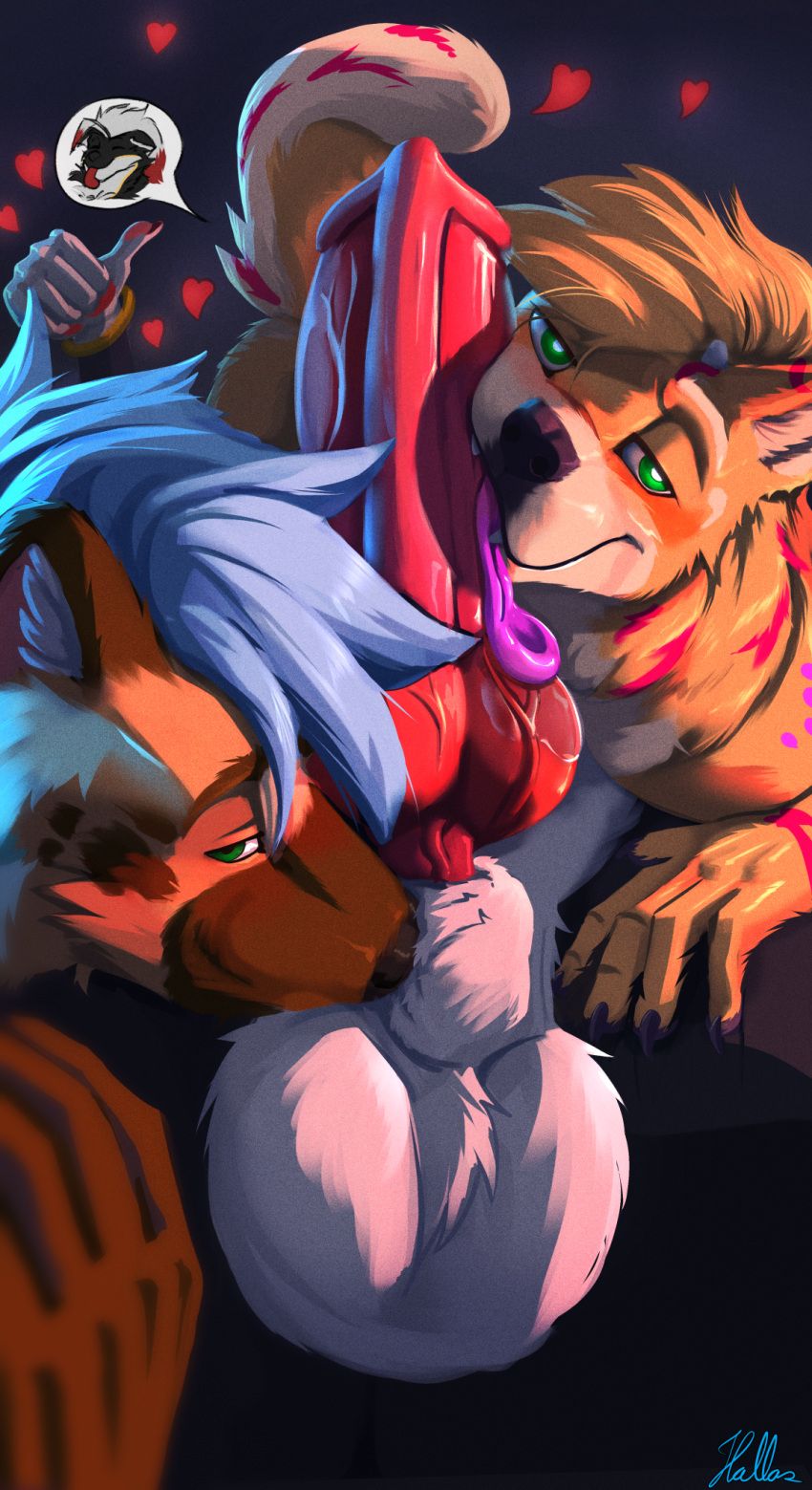 hallas, anthro, balls, big_penis, blowjob_face