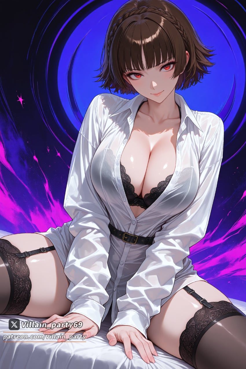 makoto_niijima, persona, persona_5, villain_party69, 1girl