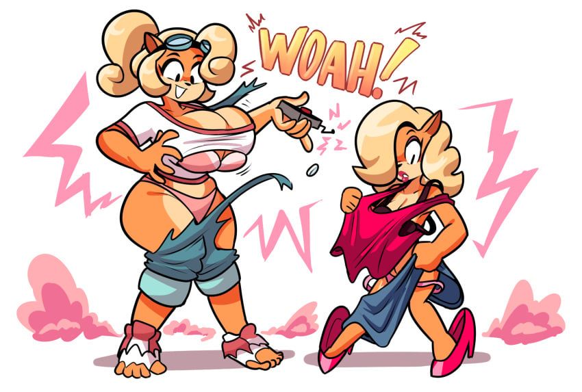 coco_bandicoot, tawna_bandicoot, crash_(series), superspoe, 2girls