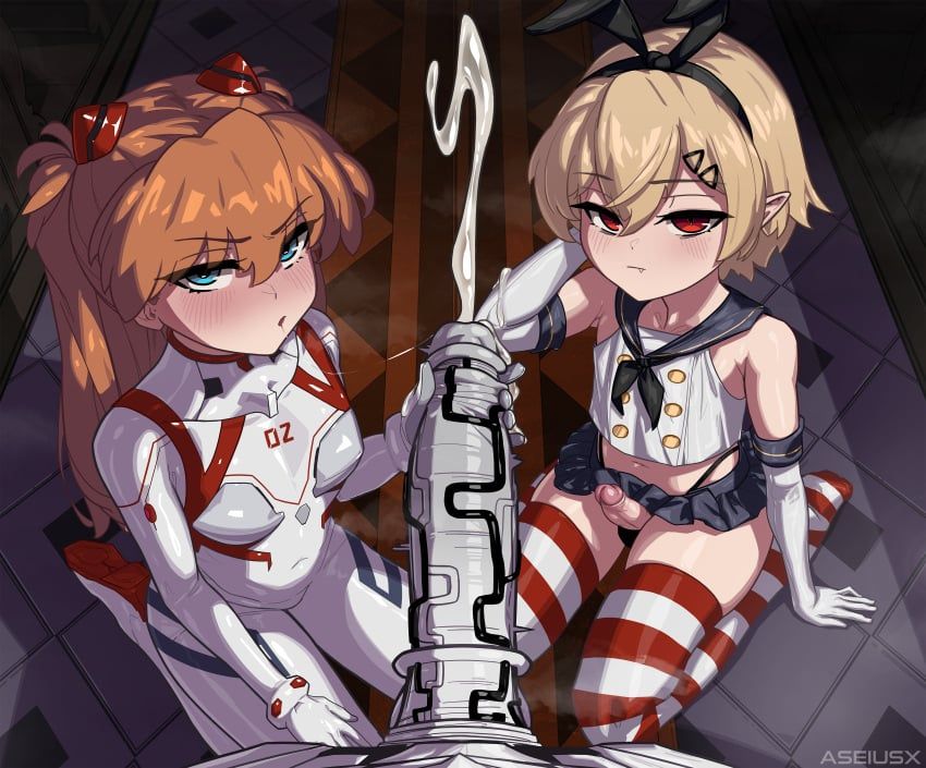asuka_langley_sohryu, commissioner_oc, mass_production_eva, kantai_collection, neon_genesis_evangelion