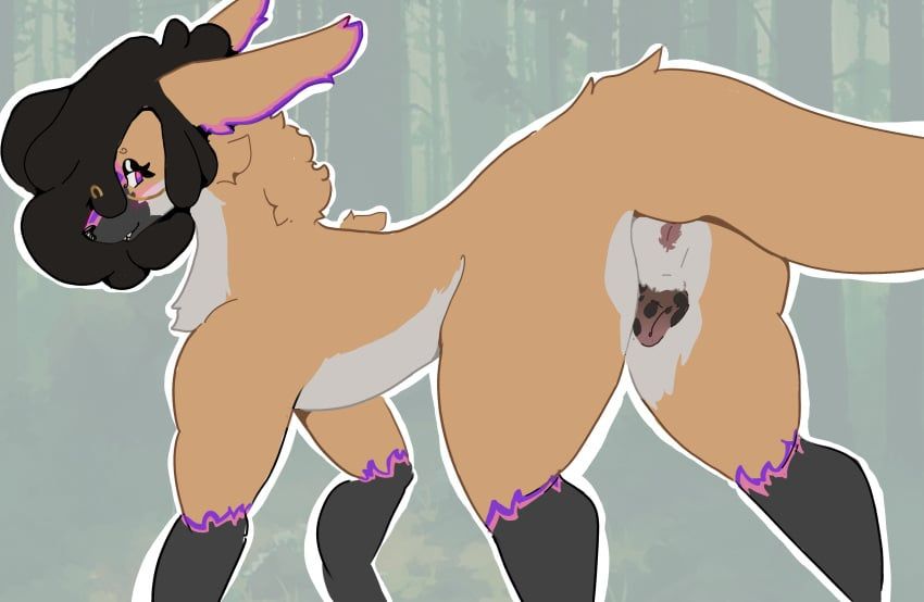 mythology, 1girls, animal_genitalia, animal_vulva, butt