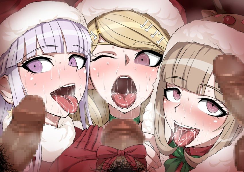 akamatsu_kaede, kirigiri_kyouko, nanami_chiaki, christmas, danganronpa