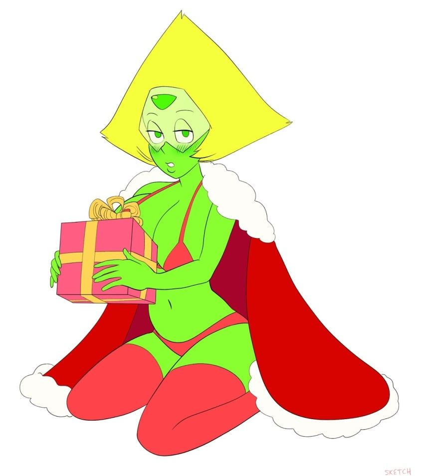 peridot_(steven_universe), cartoon_network, christmas, steven_universe, 1girls