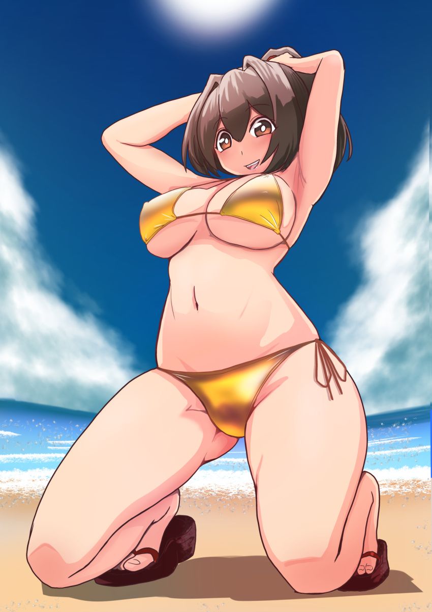 ise_(kantai_collection), kantai_collection, tsun'ichi_(tsun1), alternate_costume, armpits