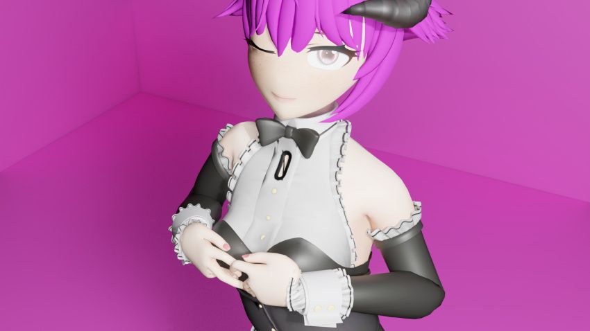 light_(bonelab), clothed, pink_hair, pink_nipples